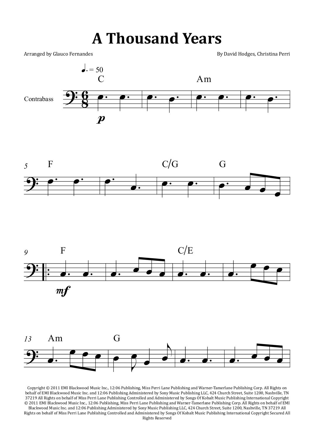 A Thousand Years (arr. Glauco Fernandes)