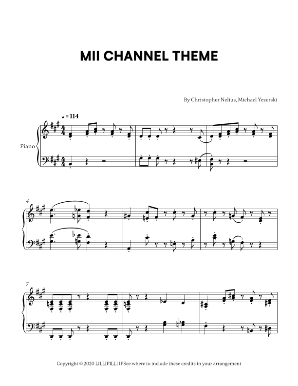 Mii Channel Theme (arr. Cadenza Editions)