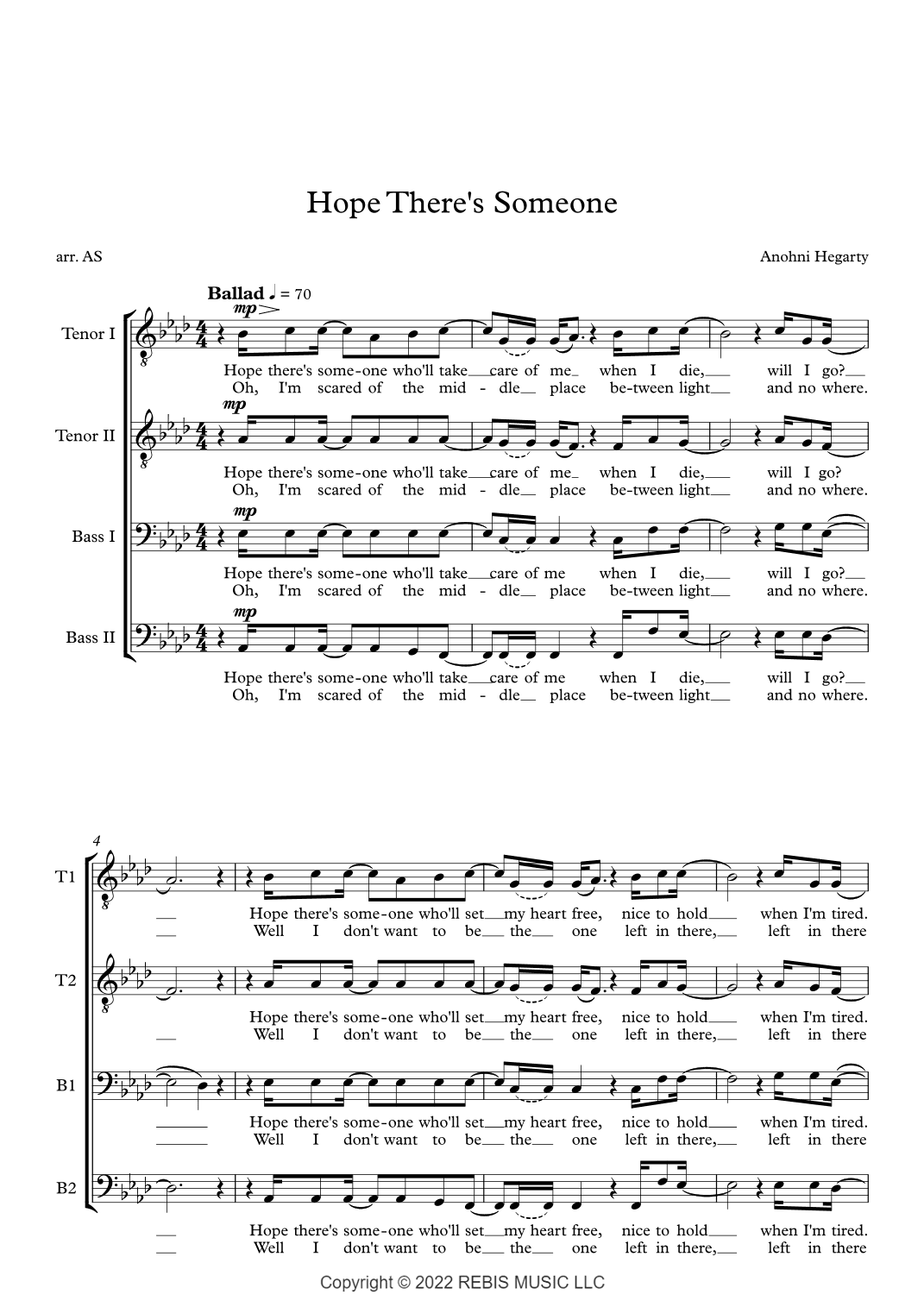 Hope There's Someone (arr. Adam Summers)