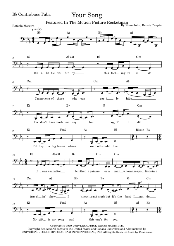 Your Song (arr. Rafaela Moreira)