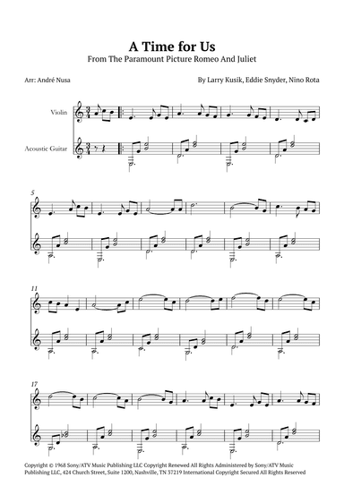 A Time For Us (love Theme) (arr. André Nusa)