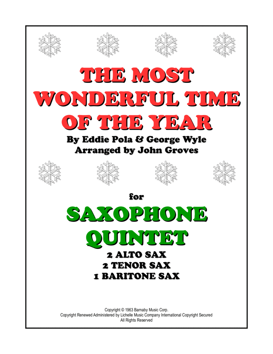 The Most Wonderful Time Of The Year (arr. John Groves)
