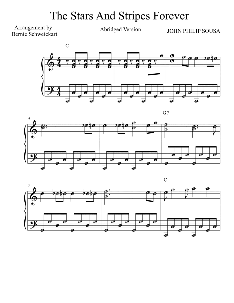 The Stars And Stripes Forever (BIG NOTE version abridged) (arr. Bernie Schweickart)