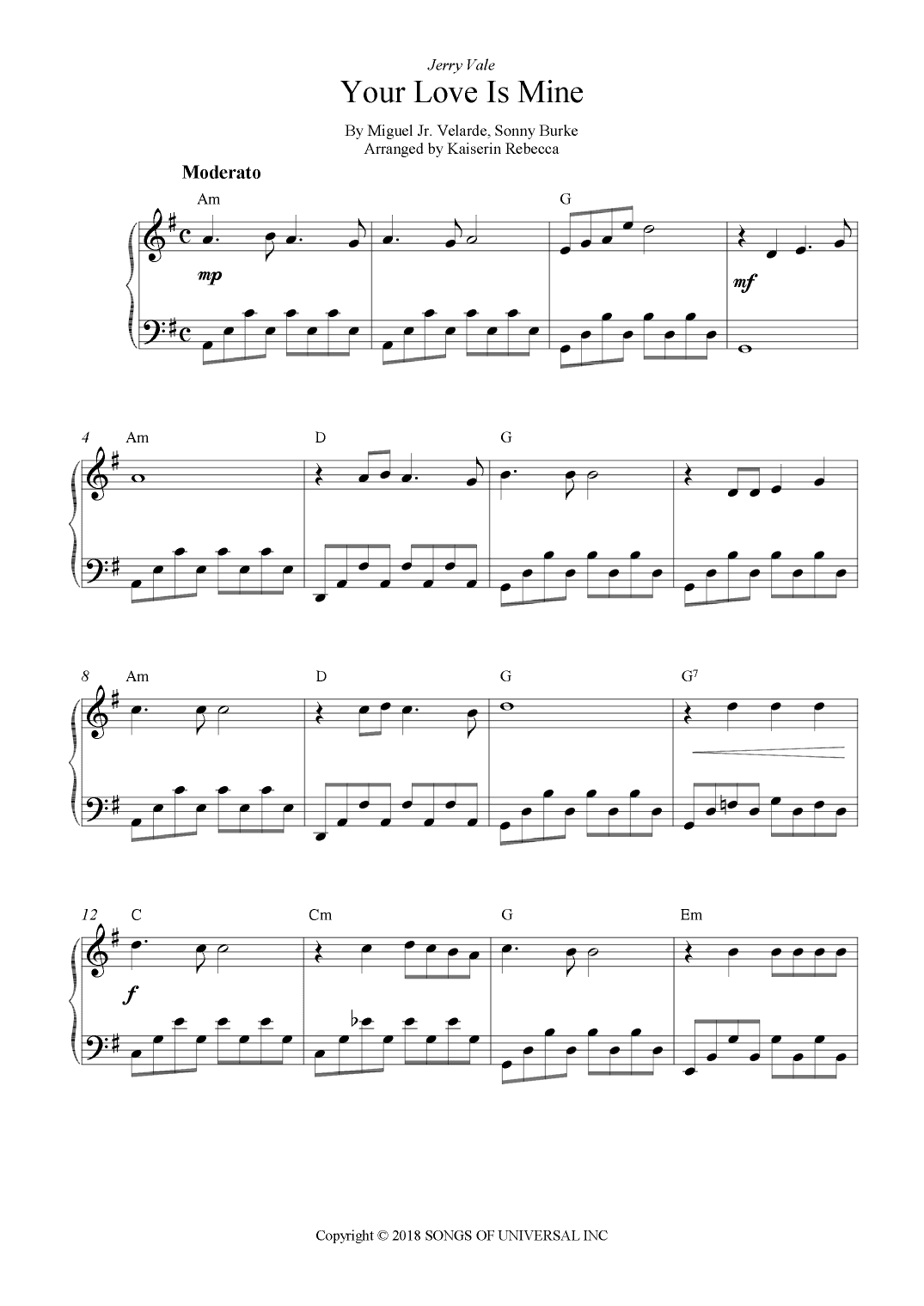 Your Love Is Mine (arr. Kaiserin Rebecca)