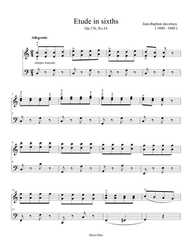 Duvernoy Etude in sixths (arr. Ben Choupak)