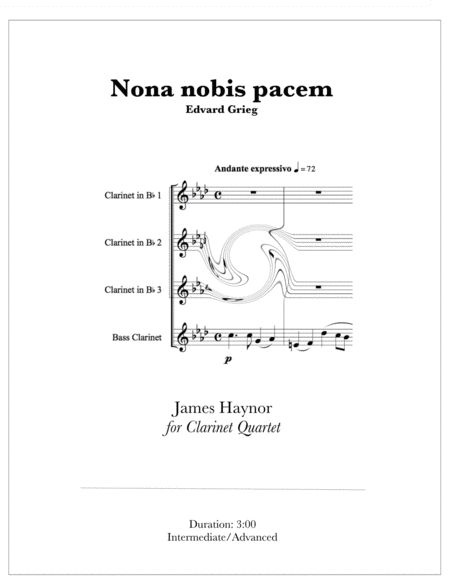 Dona nobis pacem for Clarinet Quartet (arr. James Haynor)