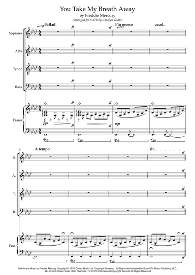You Take My Breath Away (arr. Carolyn Goates)