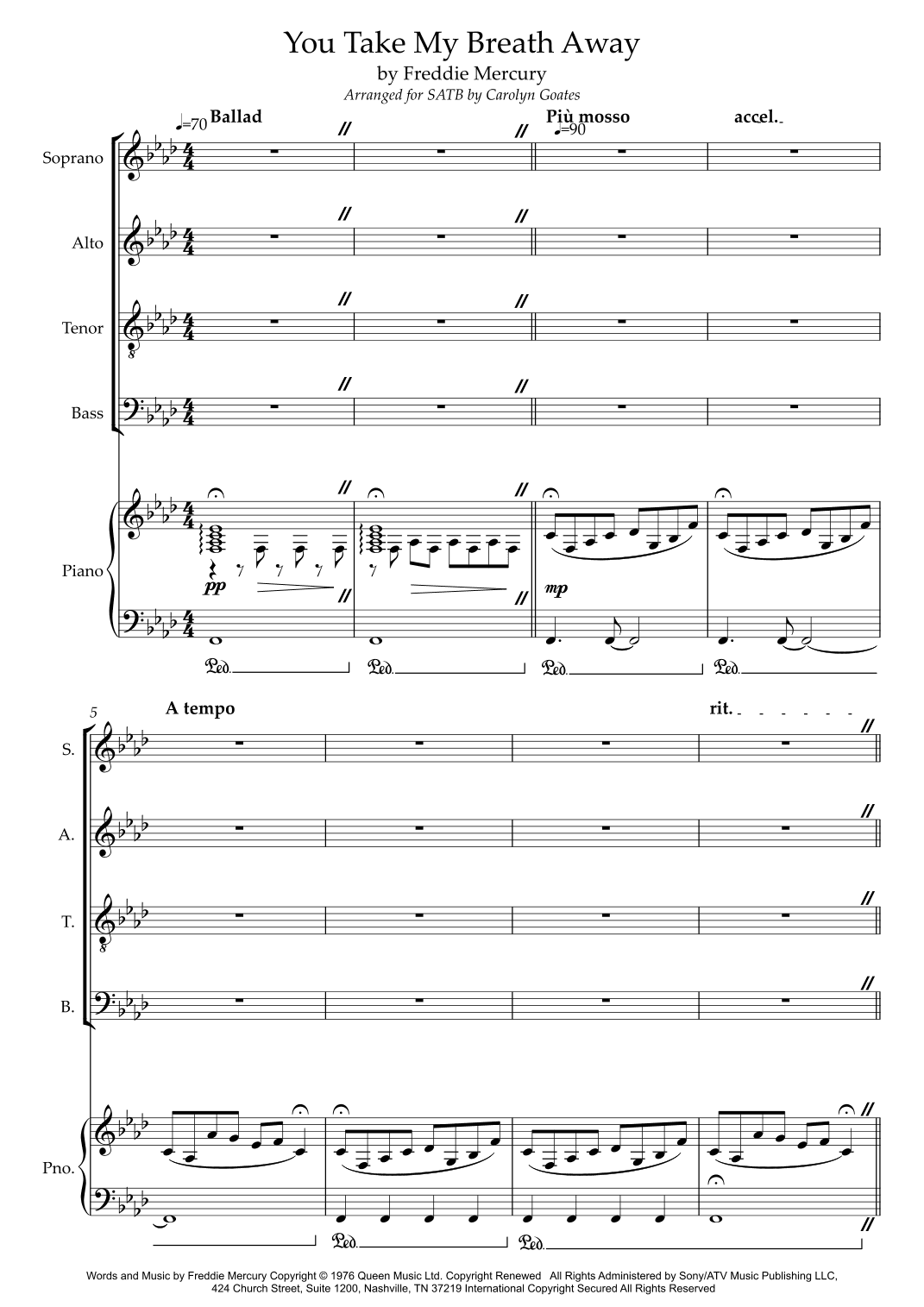 You Take My Breath Away (arr. Carolyn Goates)