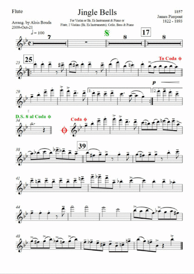 Jingle Bells (easily swinging ensemble) (arr. Alois Bouda)