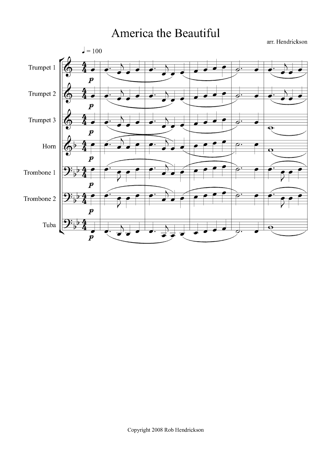 America the Beautiful (arr. Robert Hendrickson)