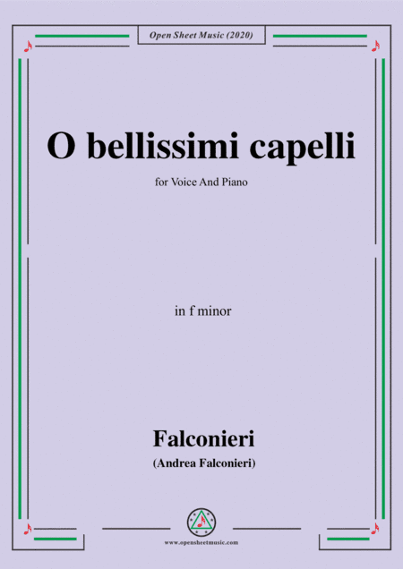 Falconieri-O bellissimi capelli,in f minor,for Voice and Piano (arr. MSM)