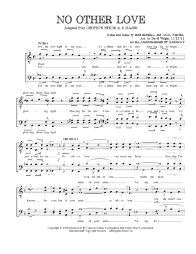 No Other Love (arr. David Wright)