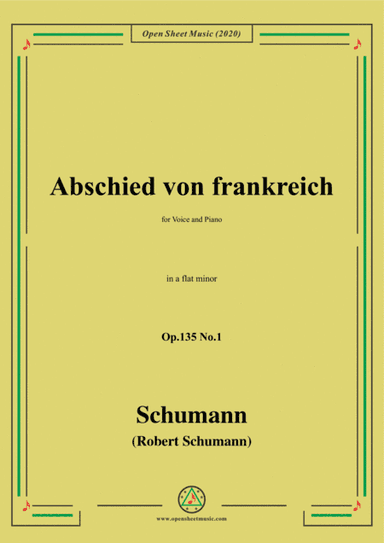Schumann-Abschied von frankreich,Op.135 No.1 in a flat minor (arr. MSM)