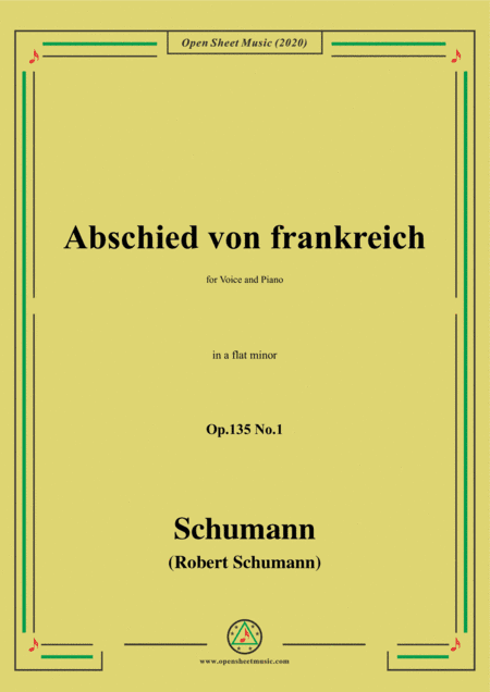 Schumann-Abschied von frankreich,Op.135 No.1 in a flat minor (arr. MSM)