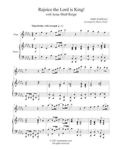 Rejoice, the Lord is King! (Flute-Piano) (arr. Marty Parks)