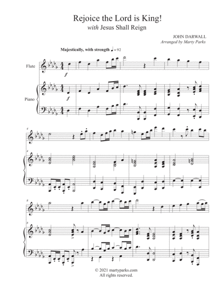 Rejoice, the Lord is King! (Flute-Piano) (arr. Marty Parks)