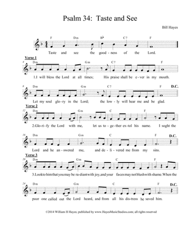 Psalm 34 Taste and See (ii)