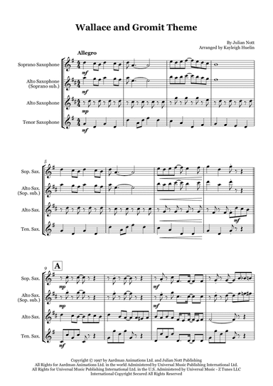 Wallace And Gromit Theme (arr. Kayleigh Huelin)