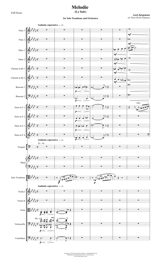 Melodie (Le Soir) for Trombone and Orchestra