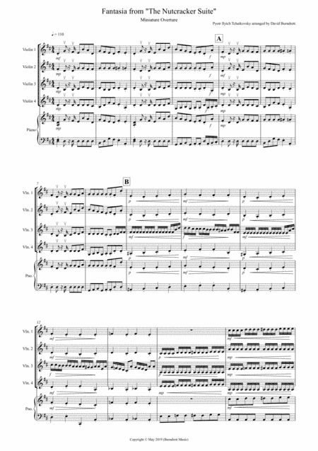 Miniature Overture (Fantasia from Nutcracker) for Violin Quartet (arr. David Burndrett)