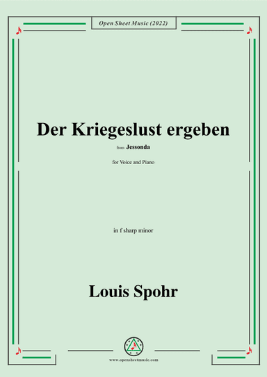 Spohr-Der Kriegeslust ergeben,in f sharp minor (arr. OSM Press)