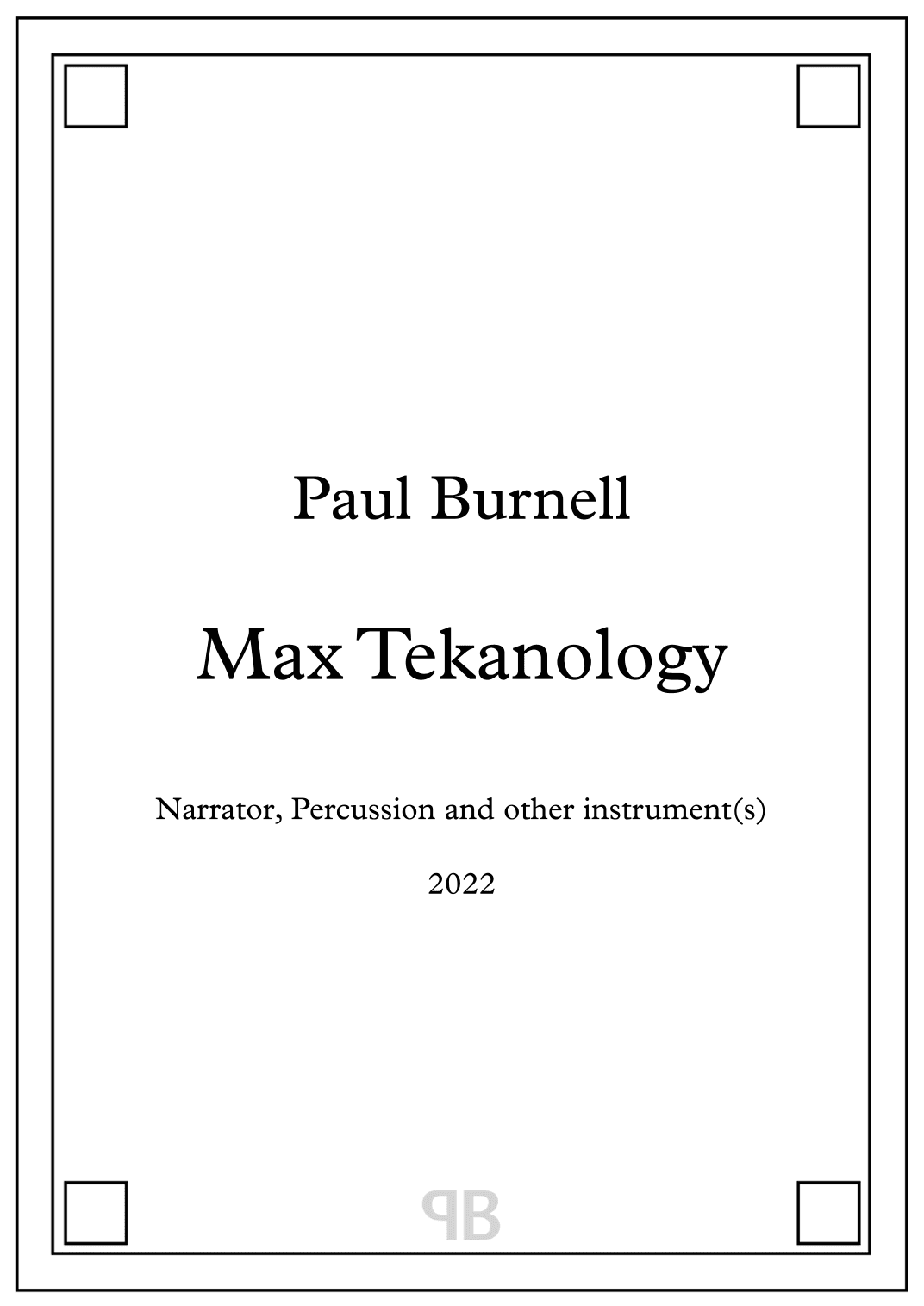 Max Tekanology - Score and Parts
