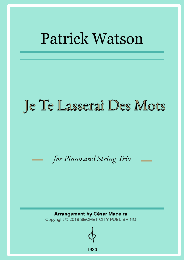 Je Te Laisserai Des Mots (arr. César Madeira)