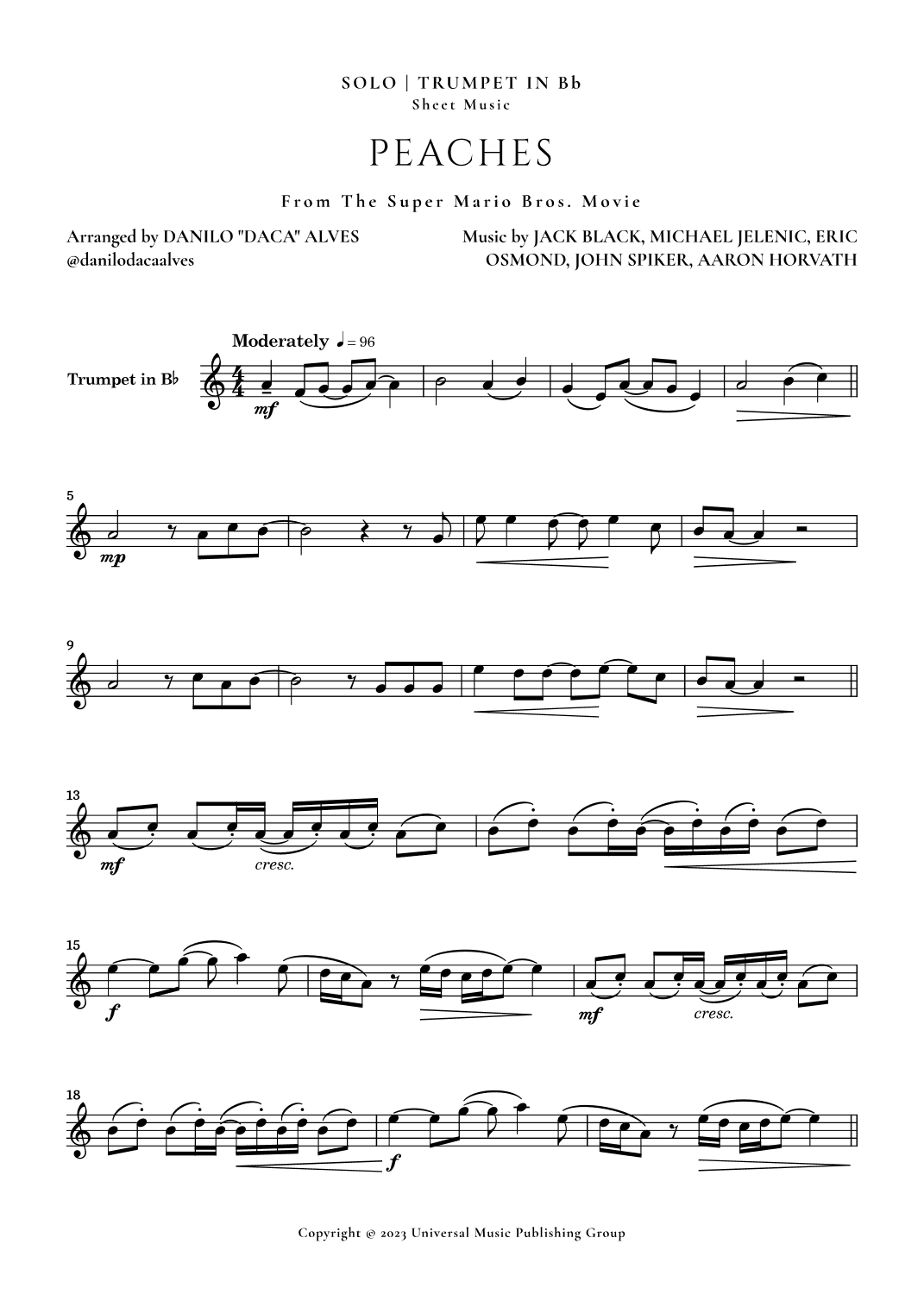 Peaches (arr. Danilo "Daca" Alves)