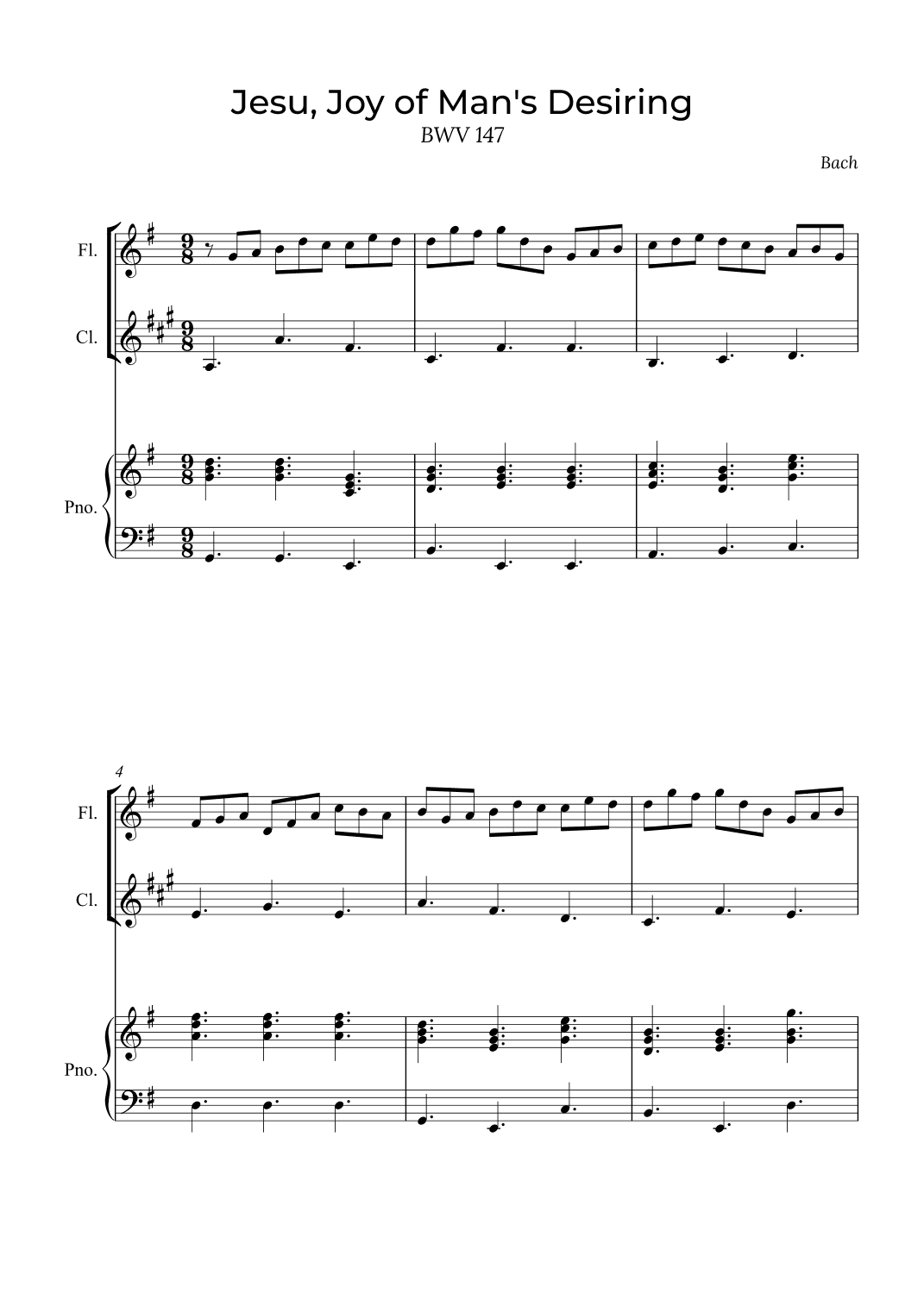 Jesu, Joy of Man's Desiring - Flute and Clarinet (arr. Alex Nunes Rodrigues)