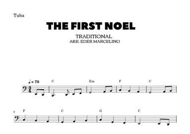 The first Noel to  Tuba Beginners (arr. Edmarcelino)