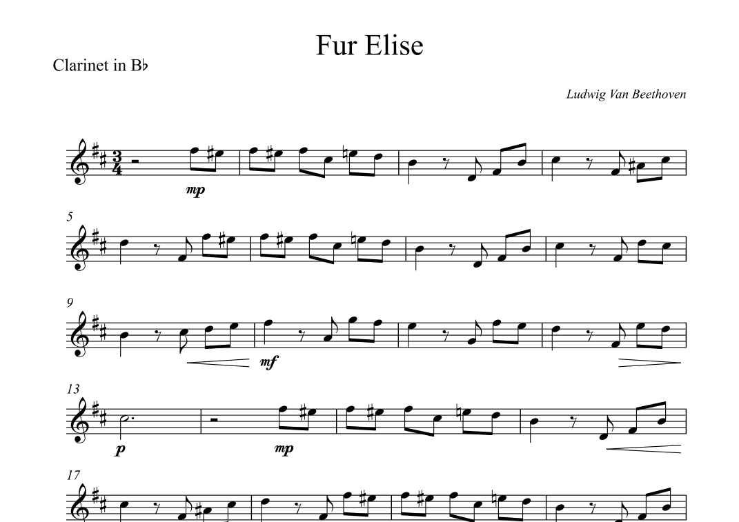 Fur Elise - Beethoven (arr. Wesley S. SIlva)