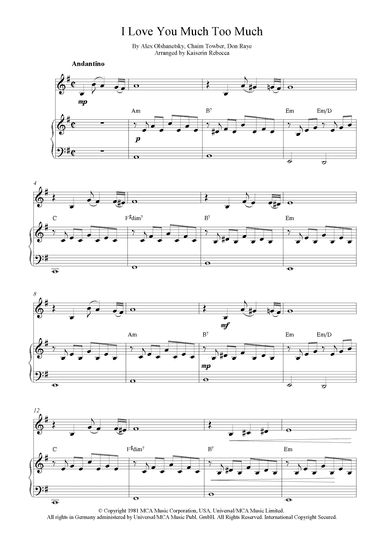 I Love You Much Too Much (arr. Kaiserin Rebecca)