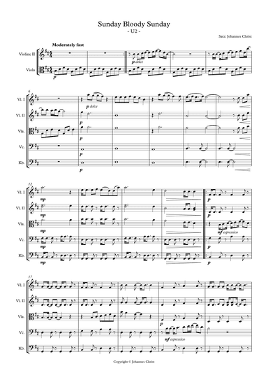 Sunday Bloody Sunday (arr. Johannes Christ)