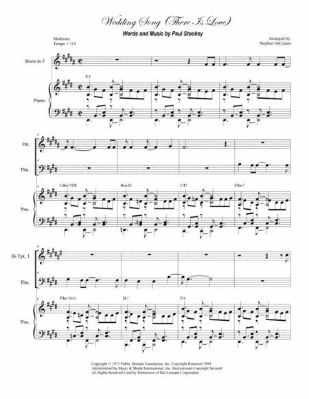 Wedding Song (There Is Love) (arr. Stephen DeCesare)