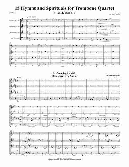 15 Hymns & Spirituals for Trombone Quartet-Bb Treble clef (arr. Ausman, Sonny)
