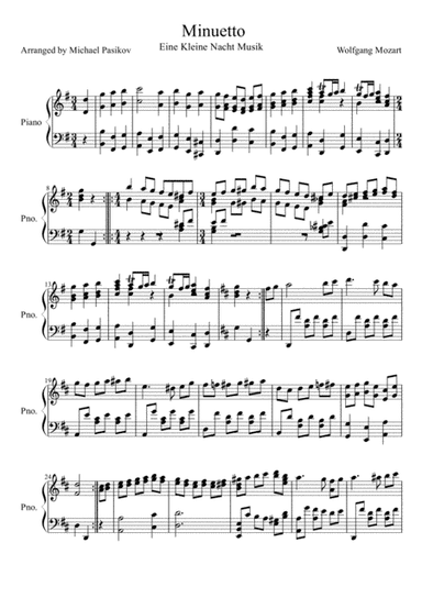 Minuetto from Mozarts Eine Kleine Nacht Musik (arr. Michael Pasikov)