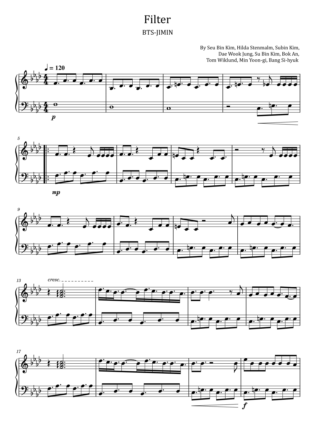 Filter (arr. poon)