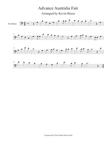 Advance Australia Fair - Trombone (arr. Kevin Busse)