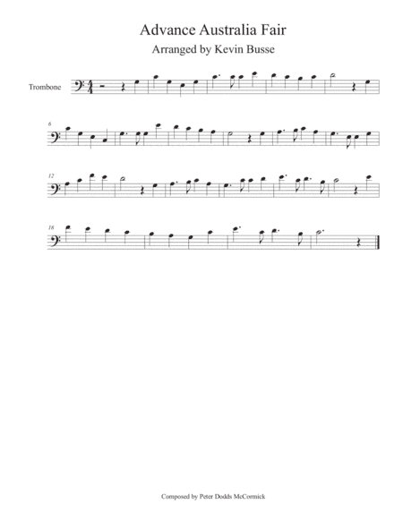 Advance Australia Fair - Trombone (arr. Kevin Busse)