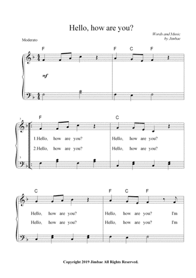 Hello,how are you? (Nursery Rhymes for Easy Piano)