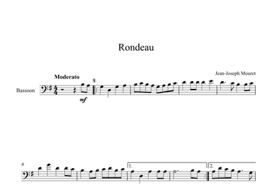 Rondeau - Jean-Joseph Mouret (Bassoon) (arr. Digital Book Music)