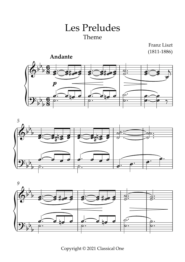Liszt - Les Preludes(With Note name) (arr. MPS)