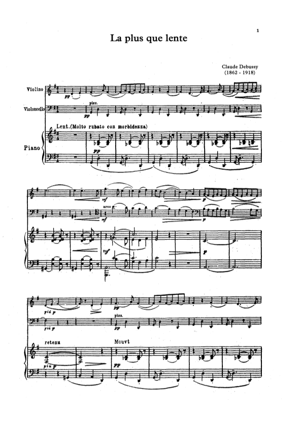 La plus que lente (arr. Unknown)