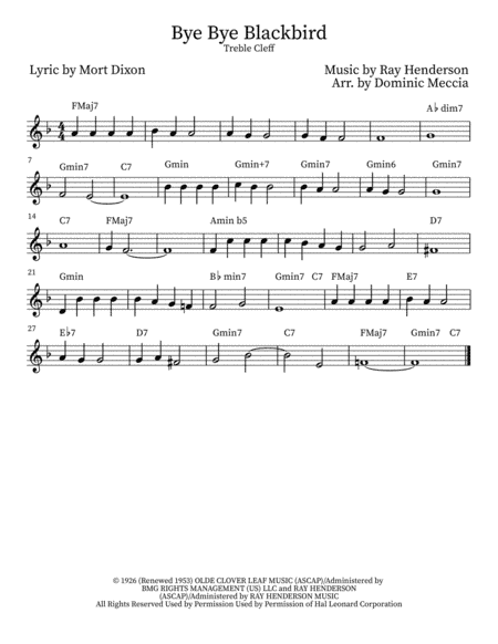 Bye Bye Blackbird (arr. Dominic Meccia)