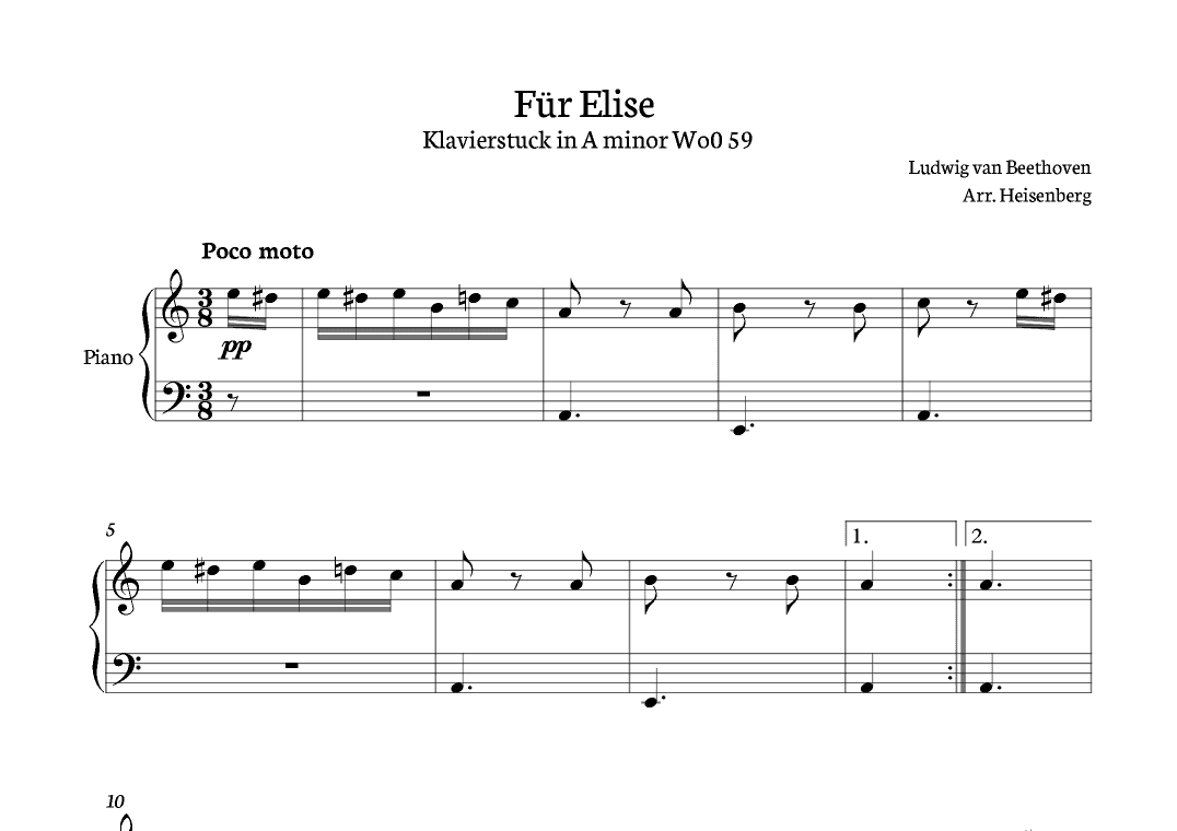 Für Elise (arr. Heisenberg)