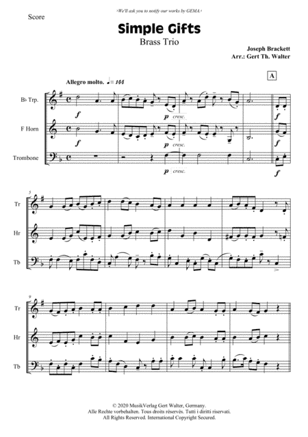 Simple Gifts (arr. Gert Th. Walter)