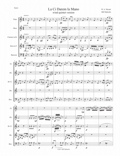 La Ci Darem la Mano from Don Giovanni (arr. Bill Malcolm)