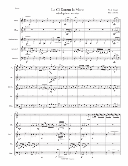 La Ci Darem la Mano from Don Giovanni (arr. Bill Malcolm)
