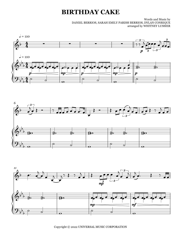 Birthday Cake (arr. Whitney Lussier)