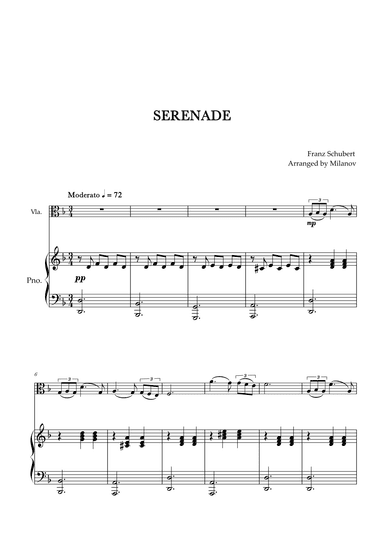 Serenade | Schubert | Viola | Piano (arr. Milanov)